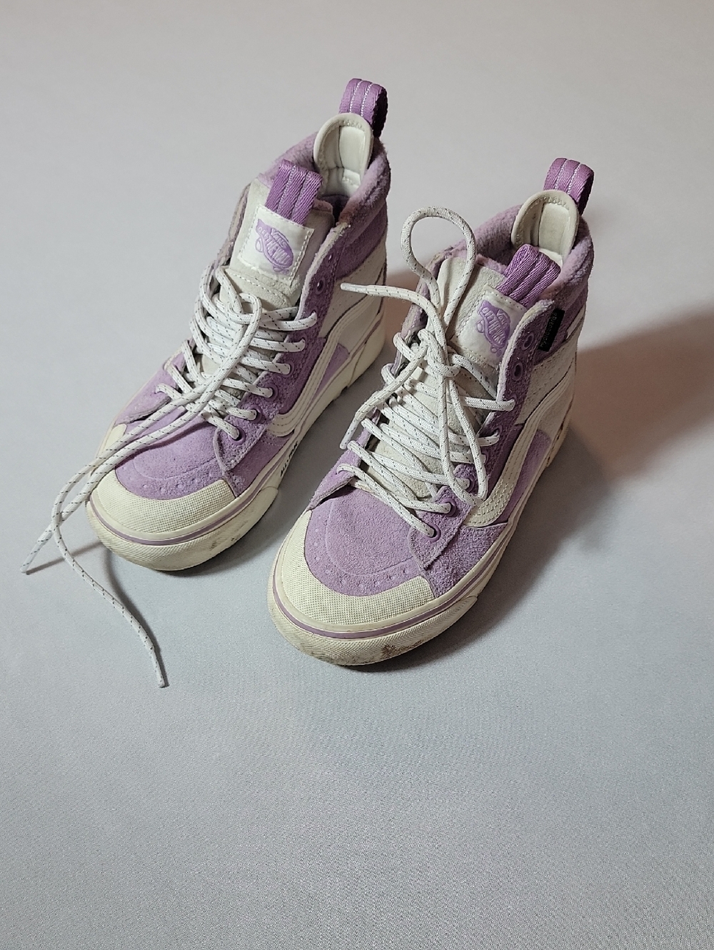 Vans Lavender and White SK8-Hi MTE Platform Sneakers Women's Size 5